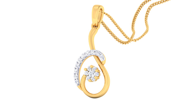 14K Hallmarked Gold | Natural Diamond Pendant 4PNSJ091