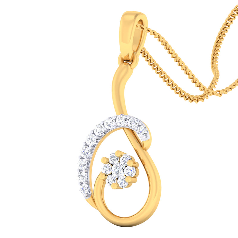 14K Hallmarked Gold | Natural Diamond Pendant 4PNSJ091
