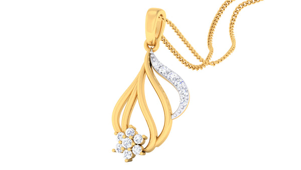 14K Hallmarked Gold | Natural Diamond Pendant 4PNSJ094