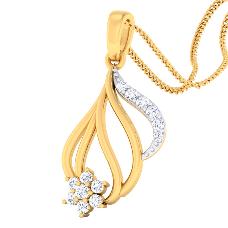 14K Hallmarked Gold | Natural Diamond Pendant 4PNSJ094