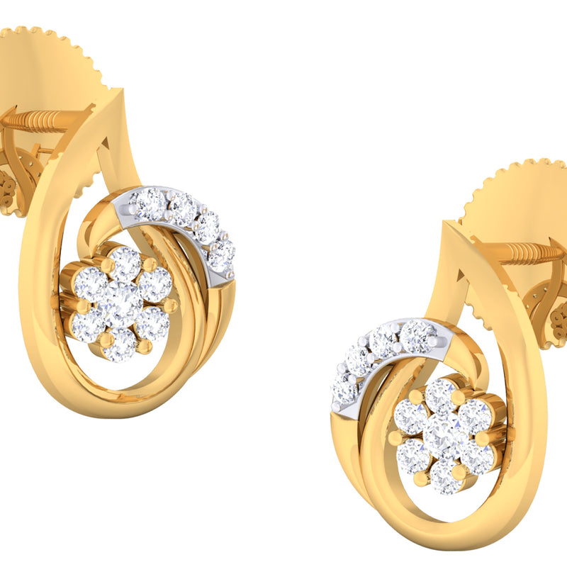 14K Hallmarked Gold | Natural Diamond Tops 4PNSJ096T