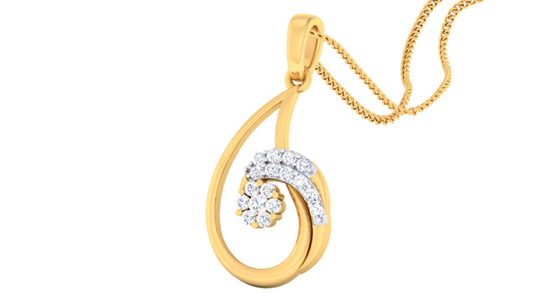 14K Hallmarked Gold | Natural Diamond Pendant 4PNSJ096