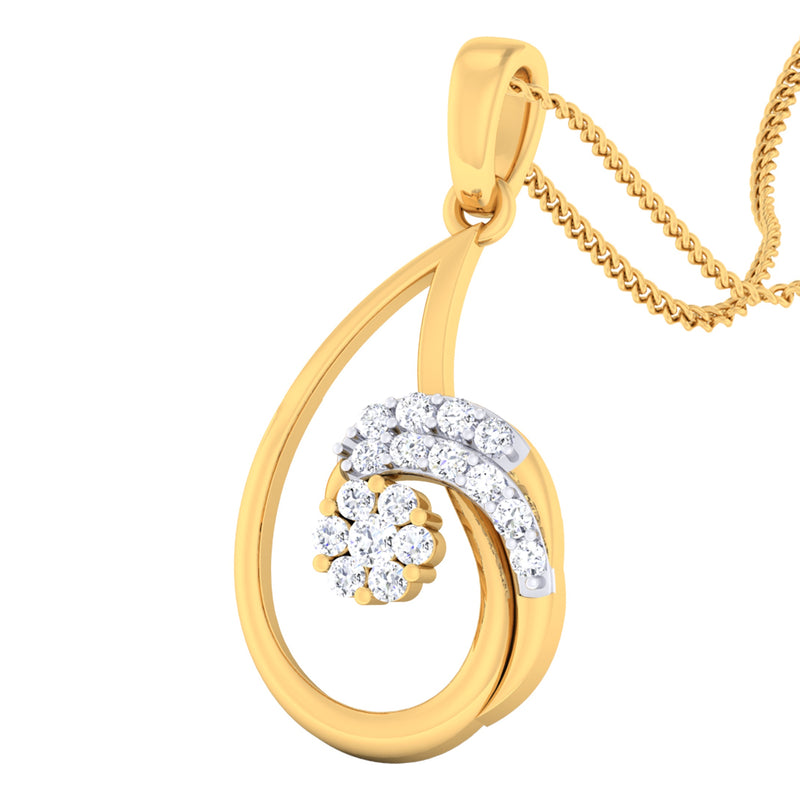 14K Hallmarked Gold | Natural Diamond Pendant 4PNSJ096