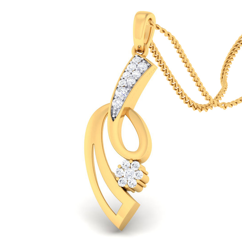 14K Hallmarked Gold | Natural Diamond Pendant 4PNSJ097