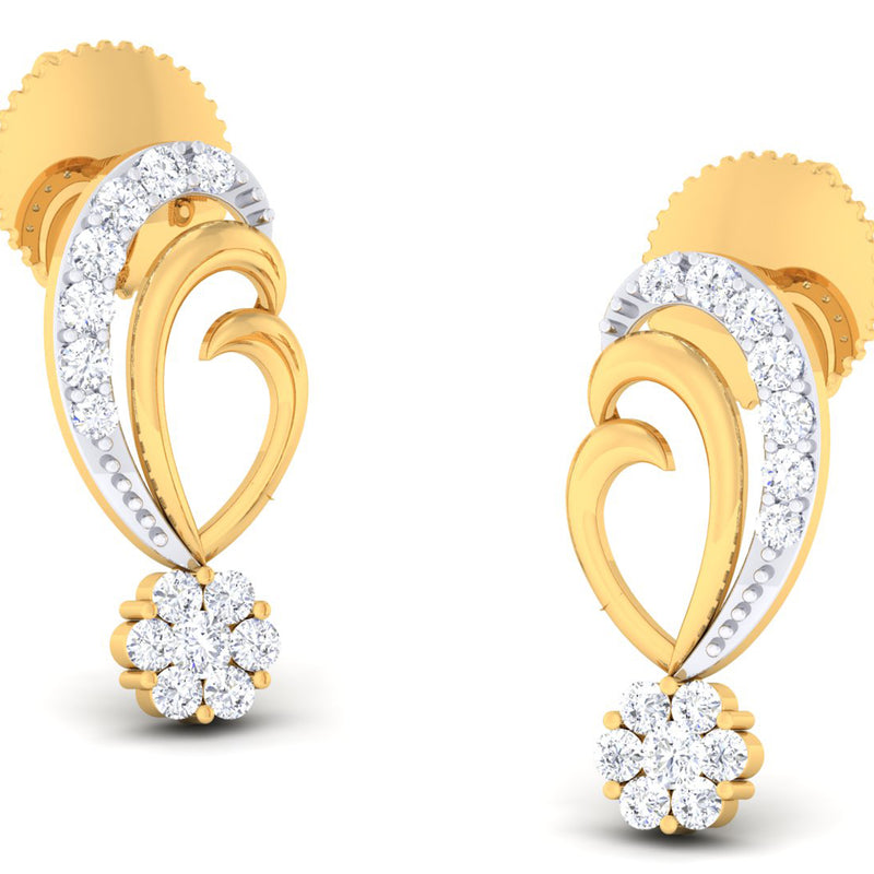 14K Hallmarked Gold | Natural Diamond Tops 4PNSJ105T