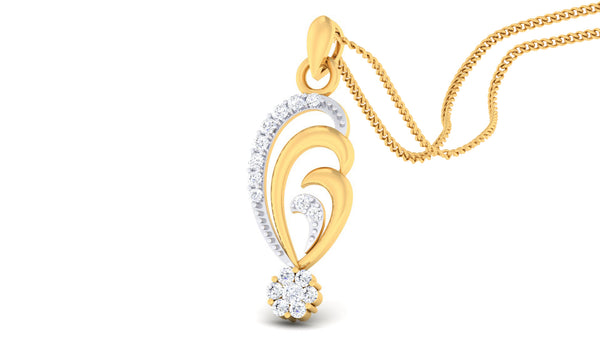 14K Hallmarked Gold | Natural Diamond Pendant 4PNSJ105