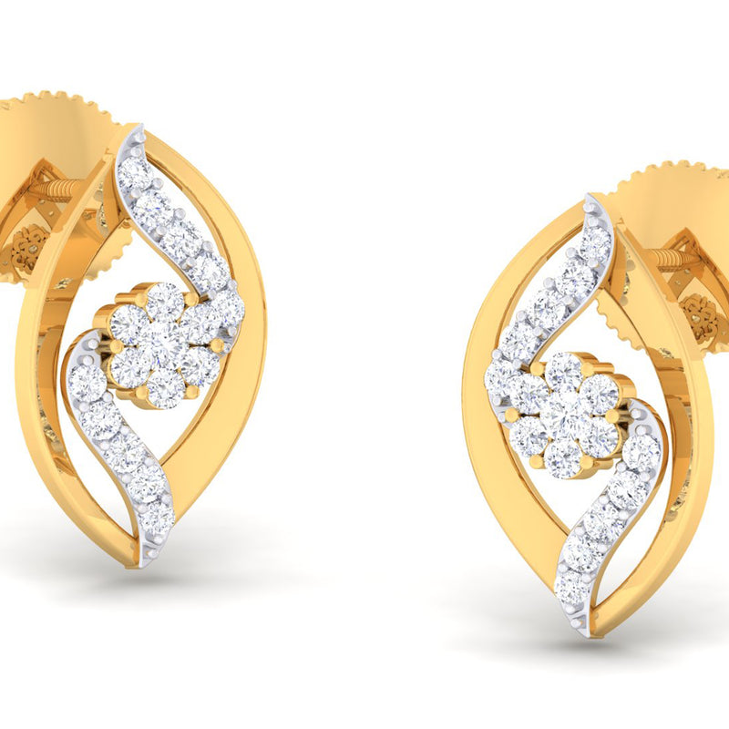 14K Hallmarked Gold | Natural Diamond Tops 4PNSJ106T