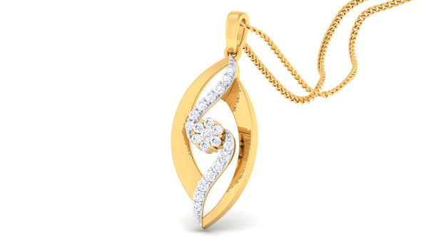 14K Hallmarked Gold | Natural Diamond Pendant 4PNSJ106