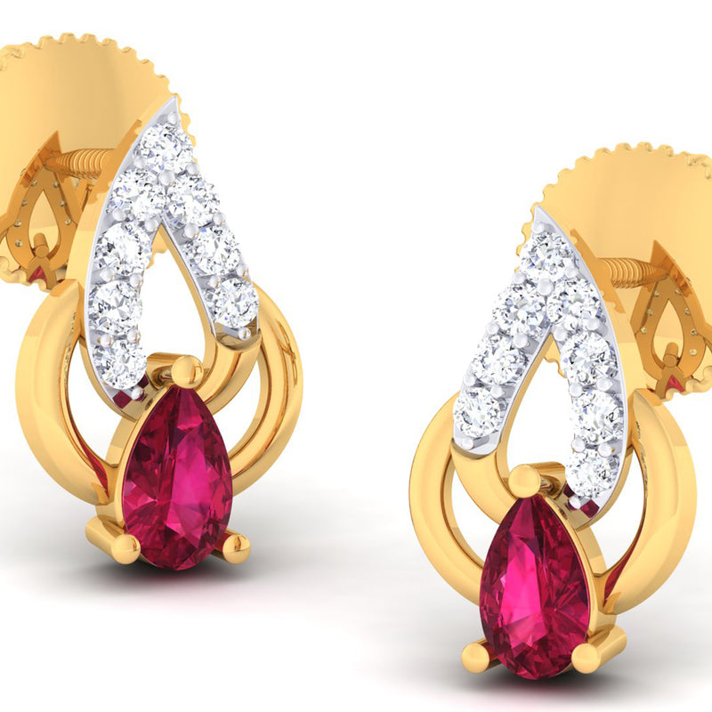 14K Hallmarked Gold | Natural Diamond Tops 4PNSJ110T