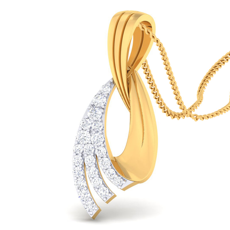14K Hallmarked Gold | Natural Diamond Pendant 4PNSJ112