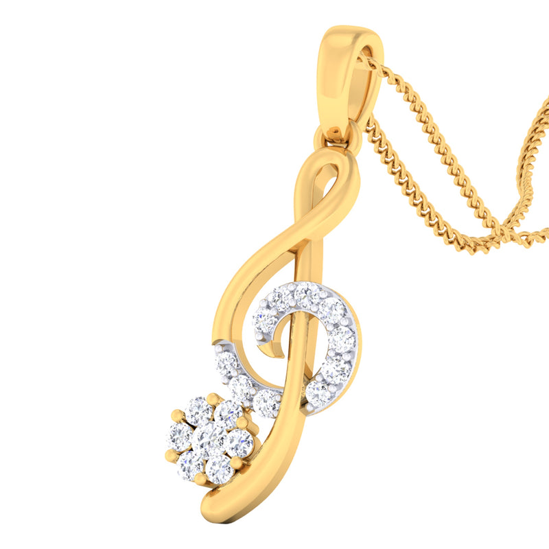 14K Hallmarked Gold | Natural Diamond Pendant 4PNSJ122