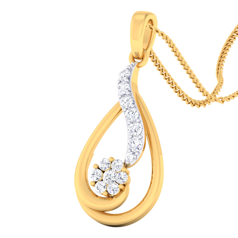 14K Hallmarked Gold | Natural Diamond Pendant 4PNSJ126