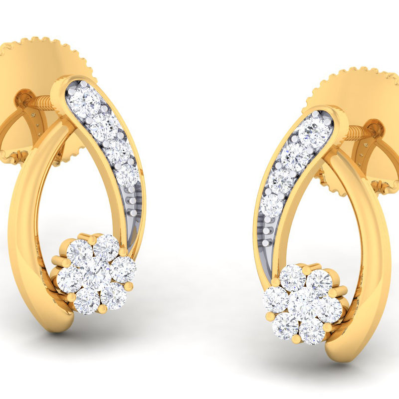 14K Hallmarked Gold | Natural Diamond Tops 4PNSJ143T