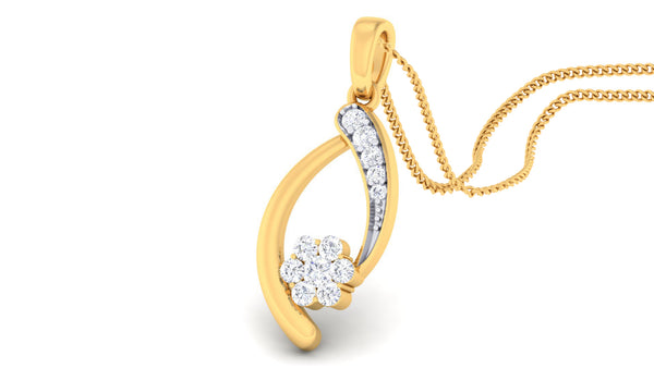14K Hallmarked Gold | Natural Diamond Pendant 4PNSJ143