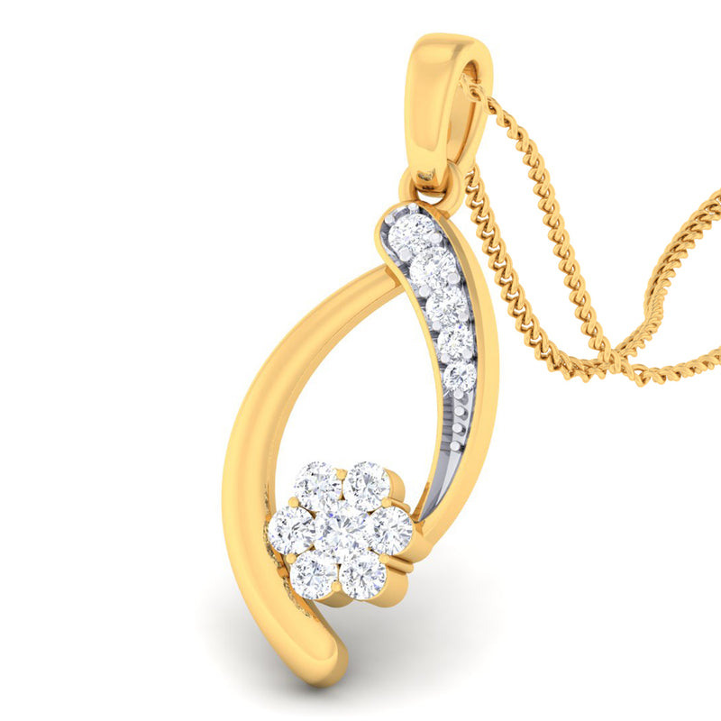 14K Hallmarked Gold | Natural Diamond Pendant 4PNSJ143