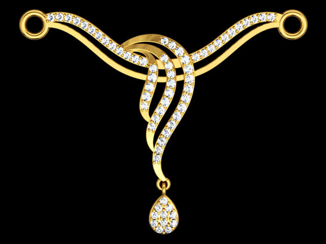 14K Hallmarked Gold | Natural Diamond Mangalsutra Pendant 4TMAA014A