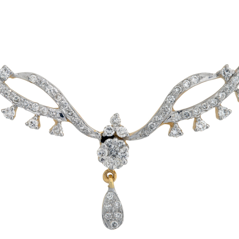 18K Hallmarked Gold | Natural Diamond Mangalsutra Pendant TMP480