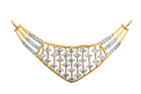 14K Hallmarked Gold | Natural Diamond Mangalsutra Pendant 4TMSJ084