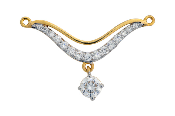 9K Hallmarked Gold | Lab Grown Diamond Mangalsutra Pendant 9TMWA301