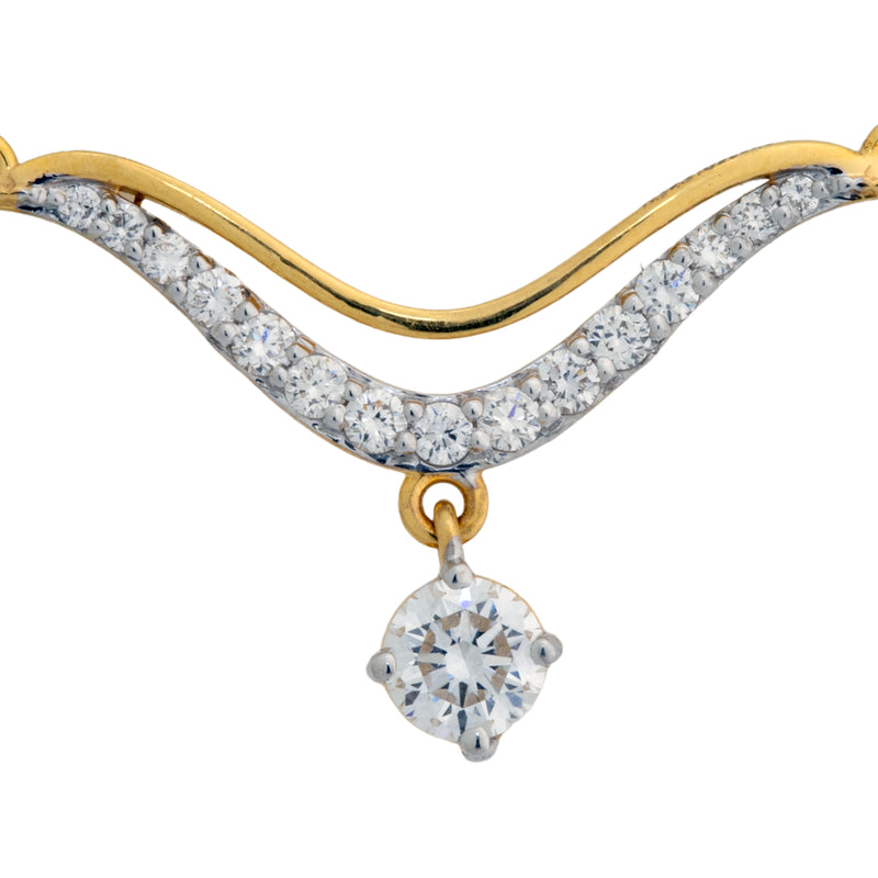 9K Hallmarked Gold | Lab Grown Diamond Mangalsutra Pendant 9TMWA301