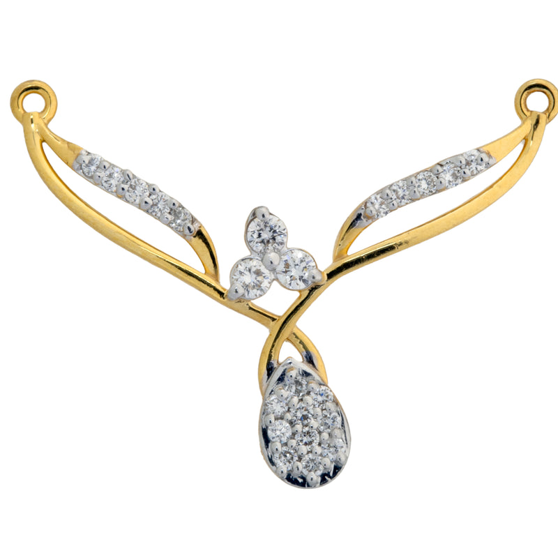 9K Hallmarked Gold | Lab Grown Diamond Mangalsutra Pendant 9TMWA306