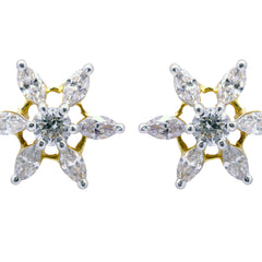 14K Hallmarked Gold | Lab Grown Diamond Tops 4TPSJ437