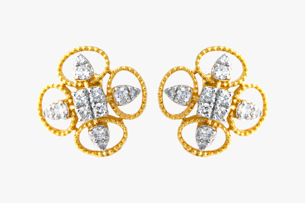 14K Hallmarked Gold | Natural Diamond Tops 4TPSJ521