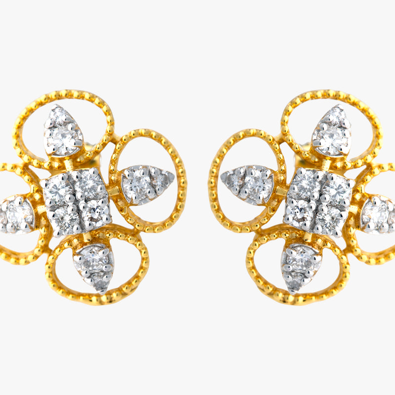 14K Hallmarked Gold | Natural Diamond Tops 4TPSJ521