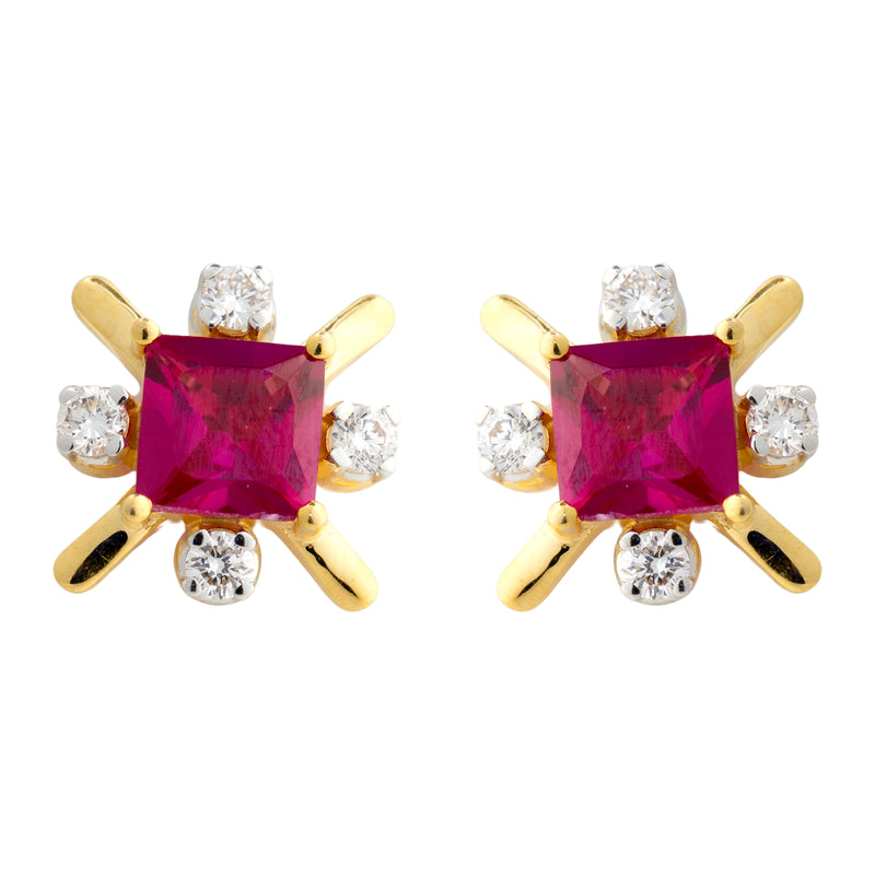 14K Hallmarked Gold | Lab Grown Diamond Tops 4TPSJ525